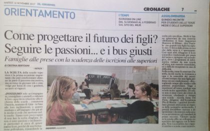 Accademia PBS sul quotidiano IL GIORNO
